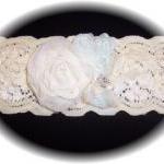 Ivory And Light Blue Lace Garter 503