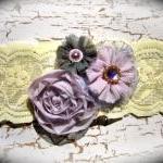 Vintage Shades Of Lilac Lace Wedding Garter 516