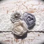 Vintage Shades Of Gray Lace Wedding Garter 517